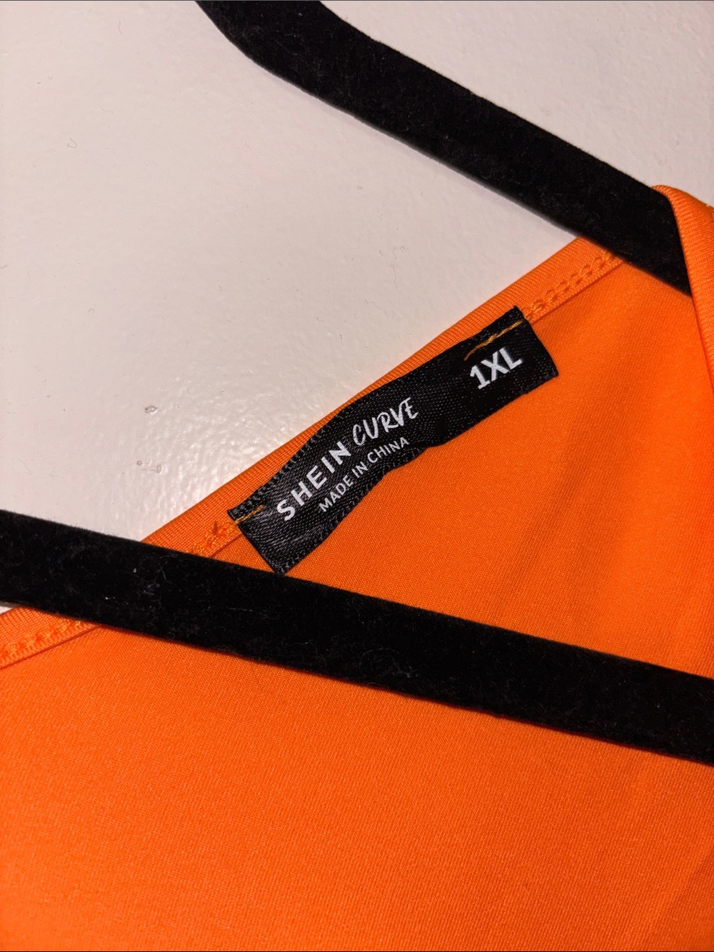 Orange Midi Dress with Pearl Studs - Picture 4 of 6